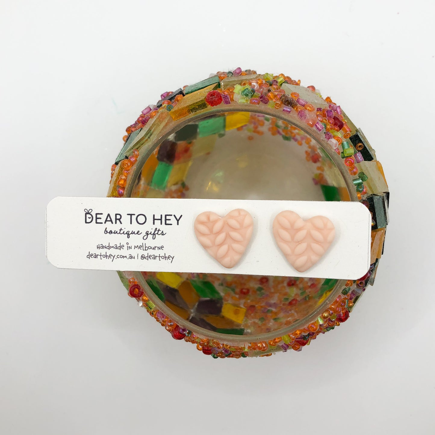 Matte Pink Heart Stud Earrings - Spring