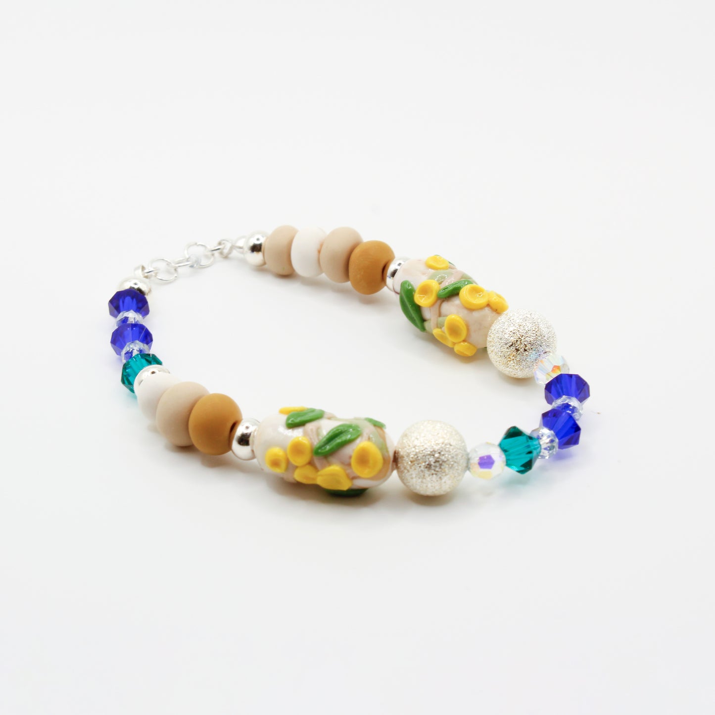 Blue Lake Crystal Glass Bracelet