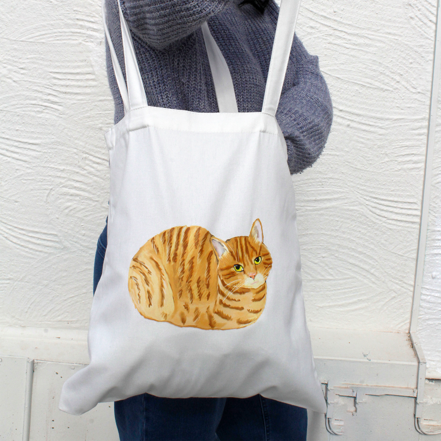 Loafing Cat Canvas Bag - Cinnamon