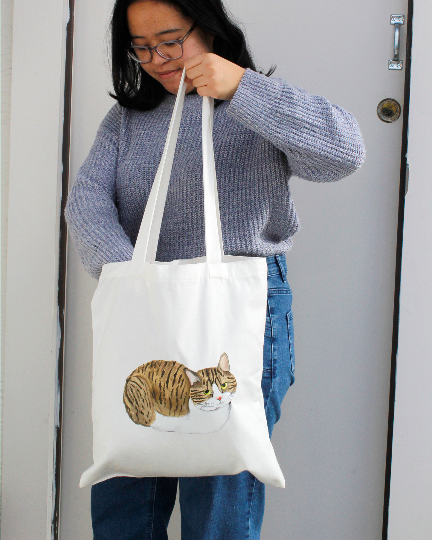 Loafing Cat Canvas Bag - Nico