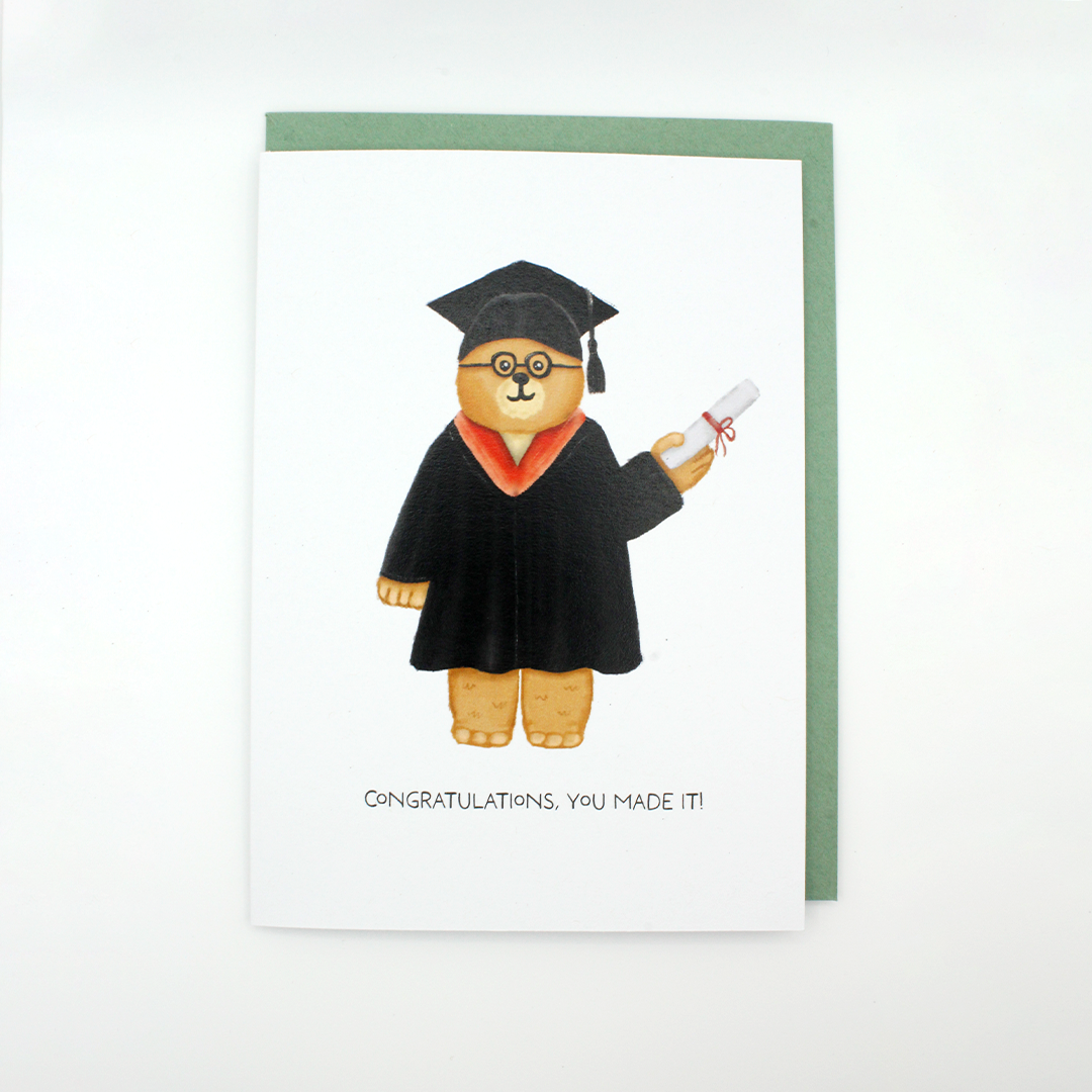 Happy Graduation Bear Greeting Card