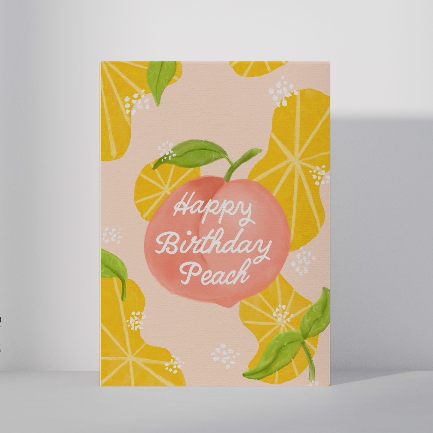 Happy Birthday Peach Greeting Card