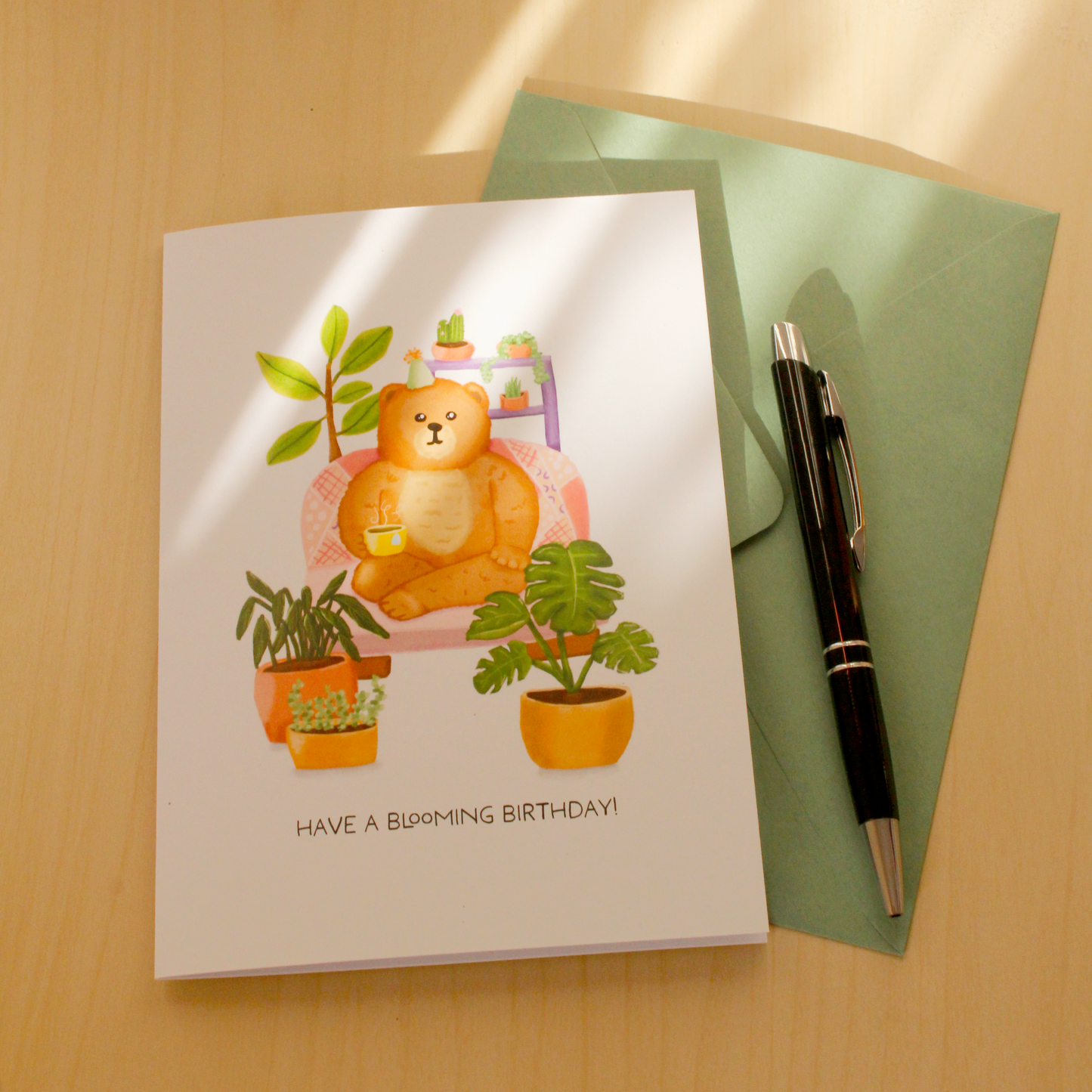 Plant Crazy Bear Birthday Card