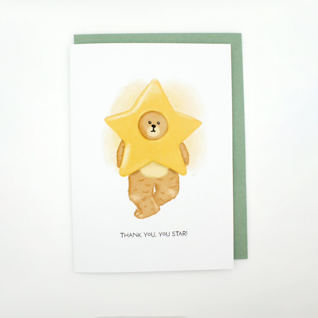 You Are A Star! Bear Thank You Card