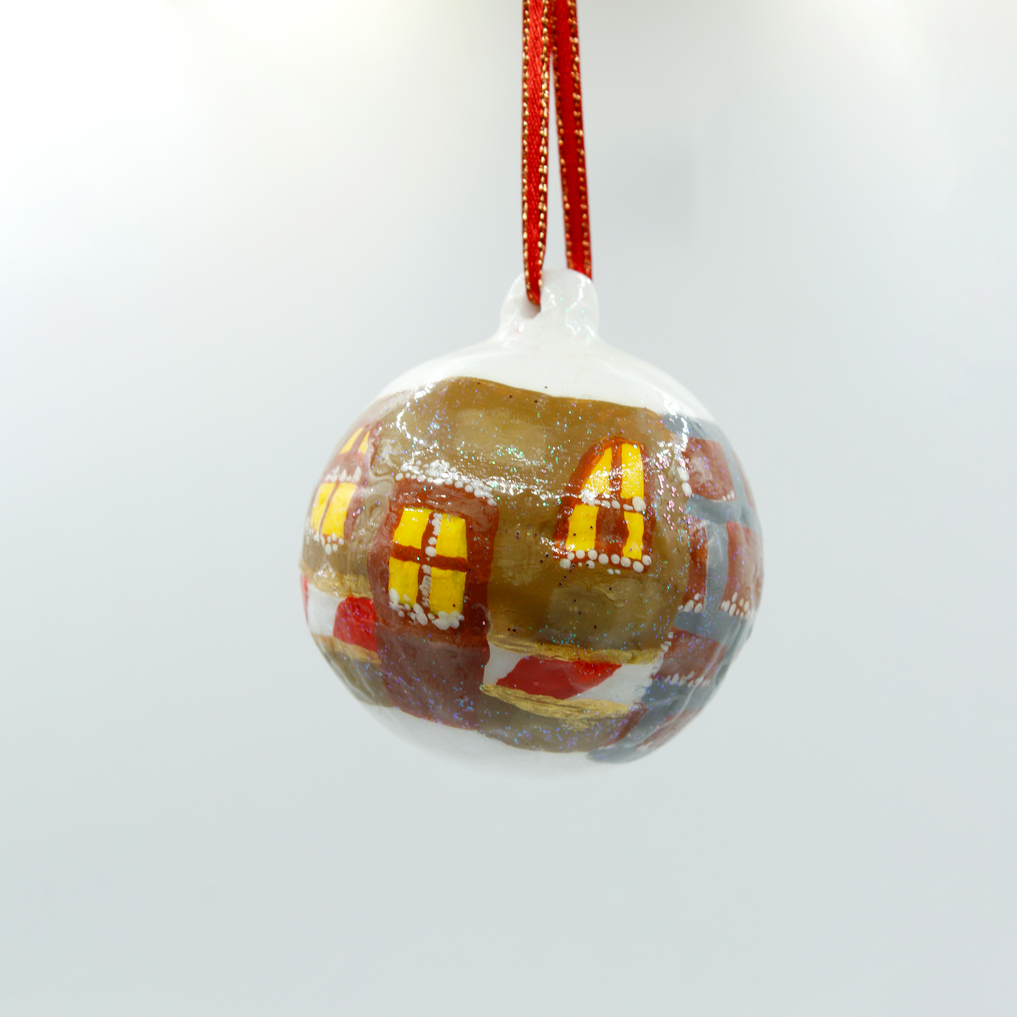 Village House Snow Bauble