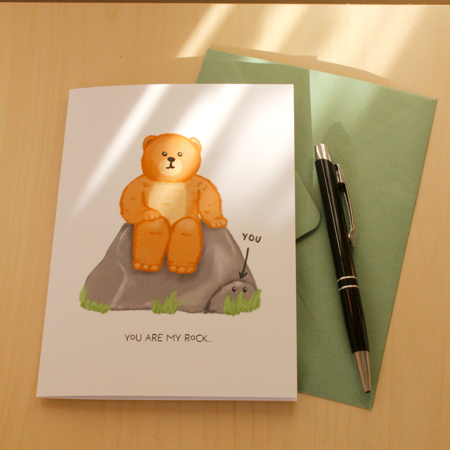 You Are My Rock Bear Appreciation Card