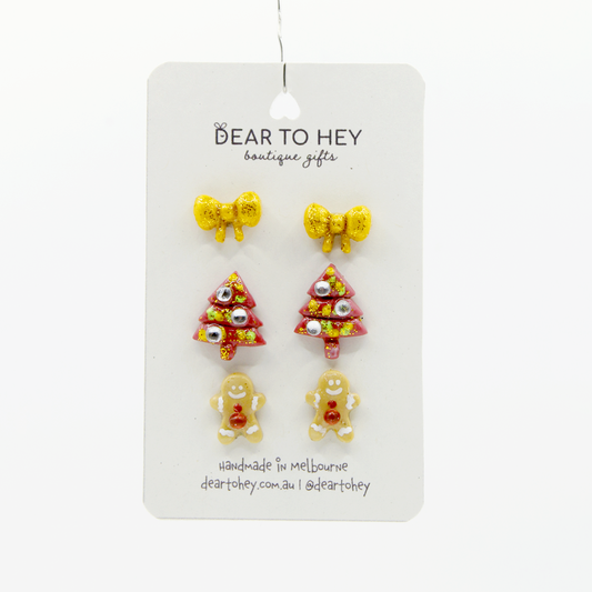 Christmas Holiday Stud Pack Earrings - Sugar Plum