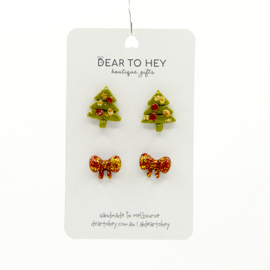 Christmas Holiday Stud Pack Earrings - Cheer