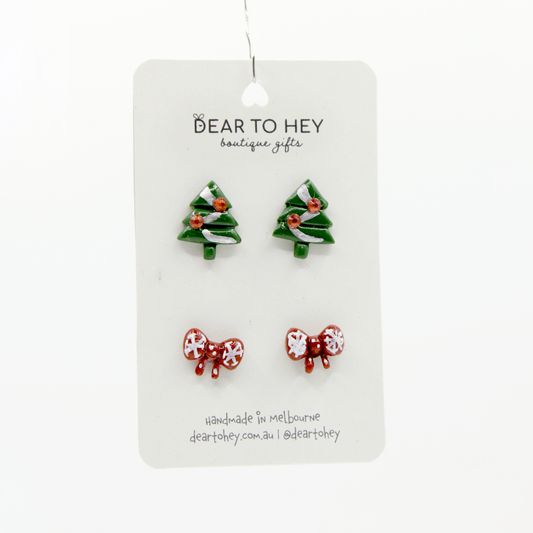 Christmas Holiday Stud Pack Earrings - Snowfall